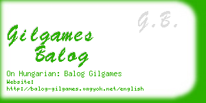 gilgames balog business card